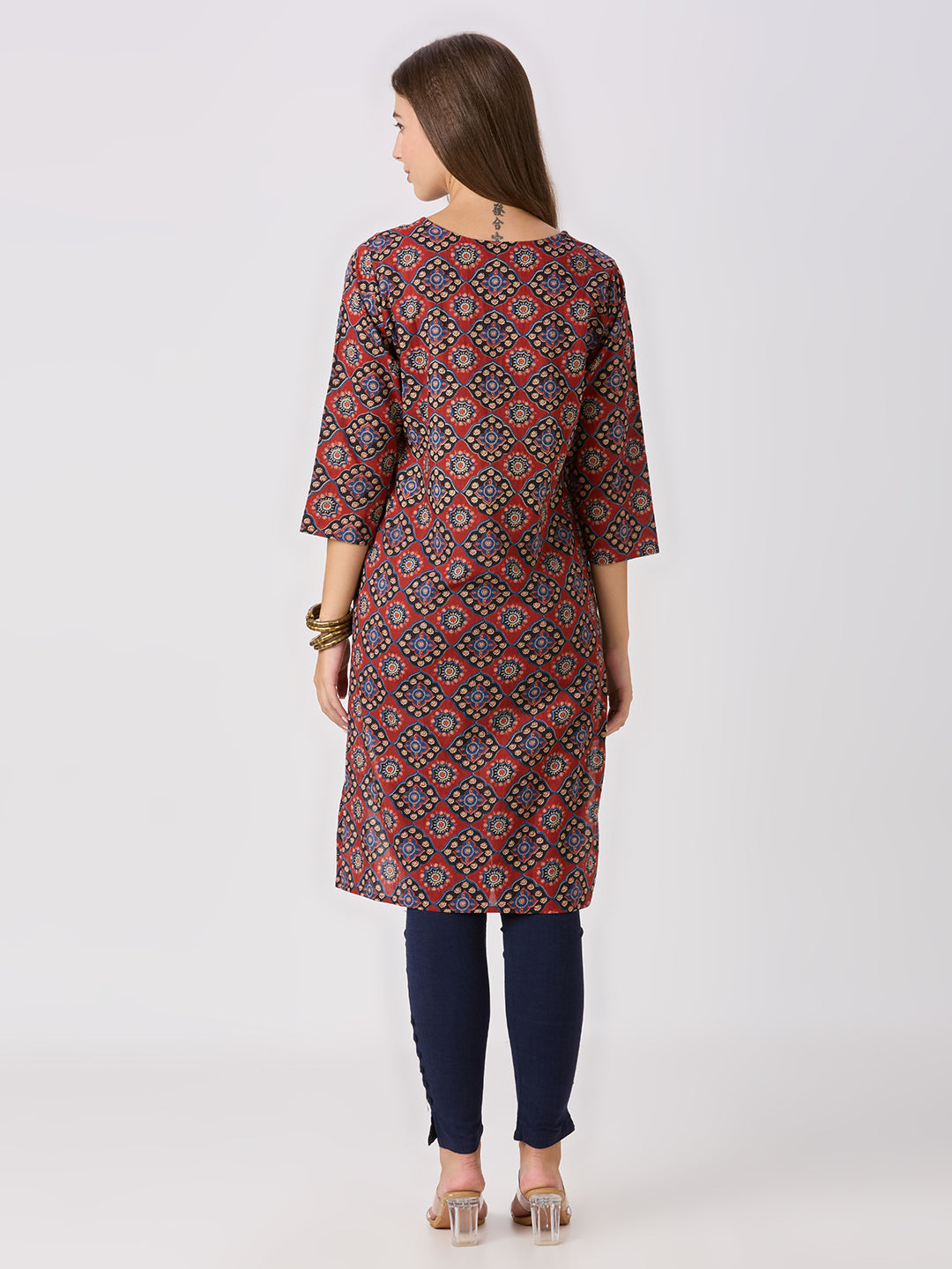 Sitayya Printed Kurta - Maroon