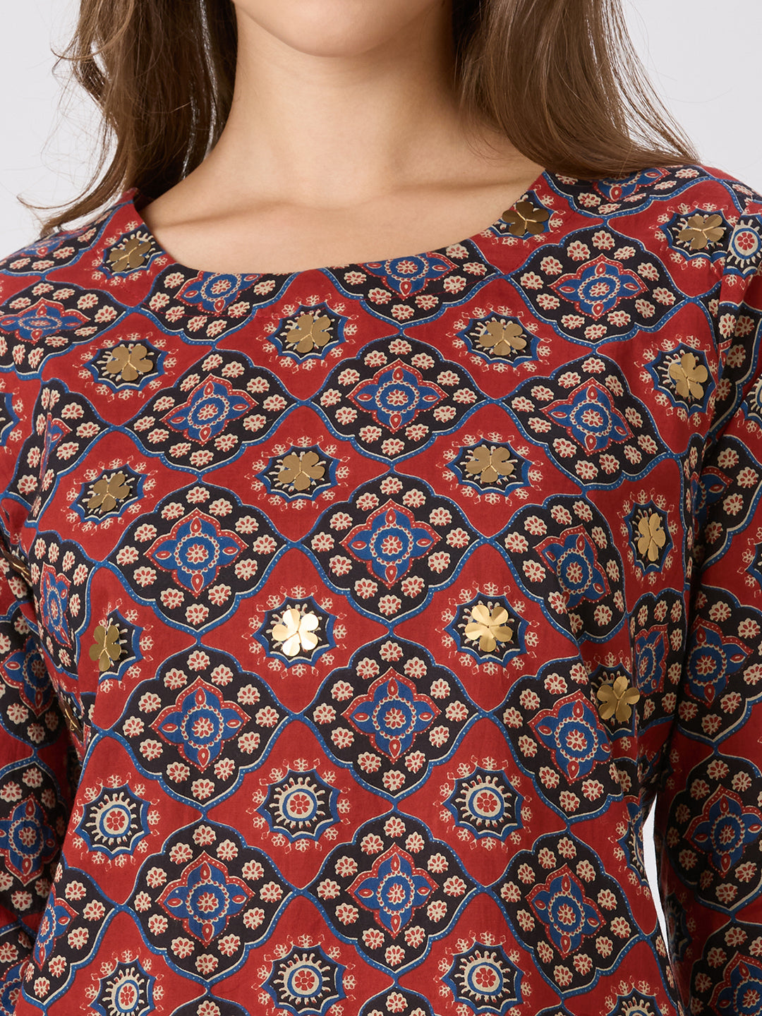 Sitayya Printed Kurta - Maroon