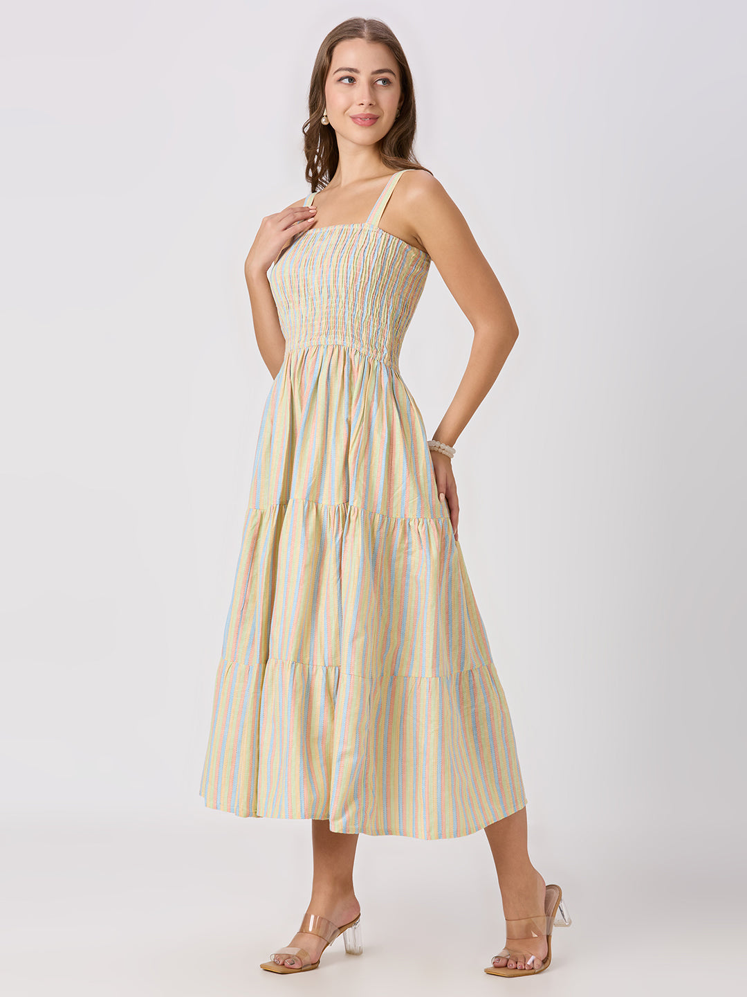 Sitayya Embroidered Dress - Lemon