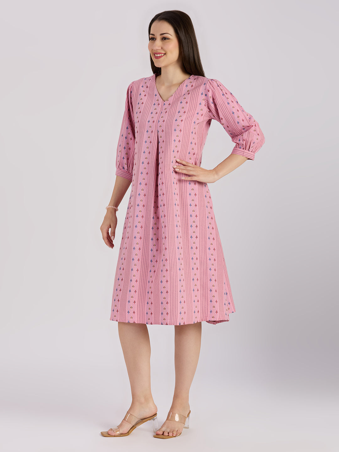 Sitayya Yarn Dyed Kurta - Peach