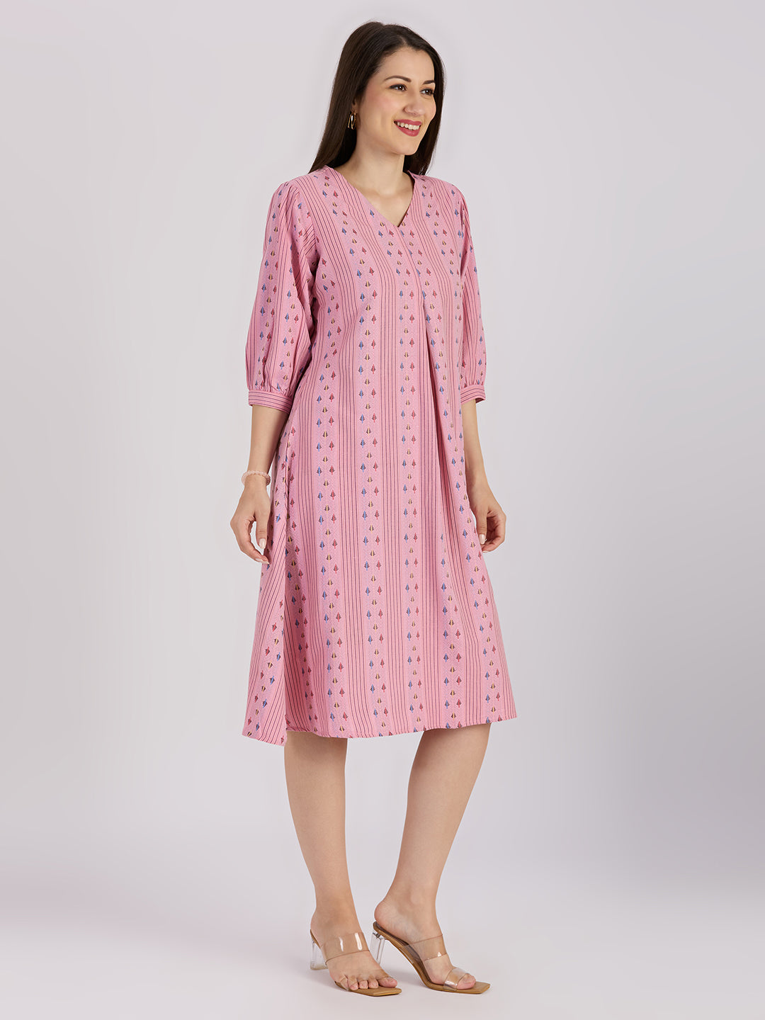 Sitayya Yarn Dyed Kurta - Peach