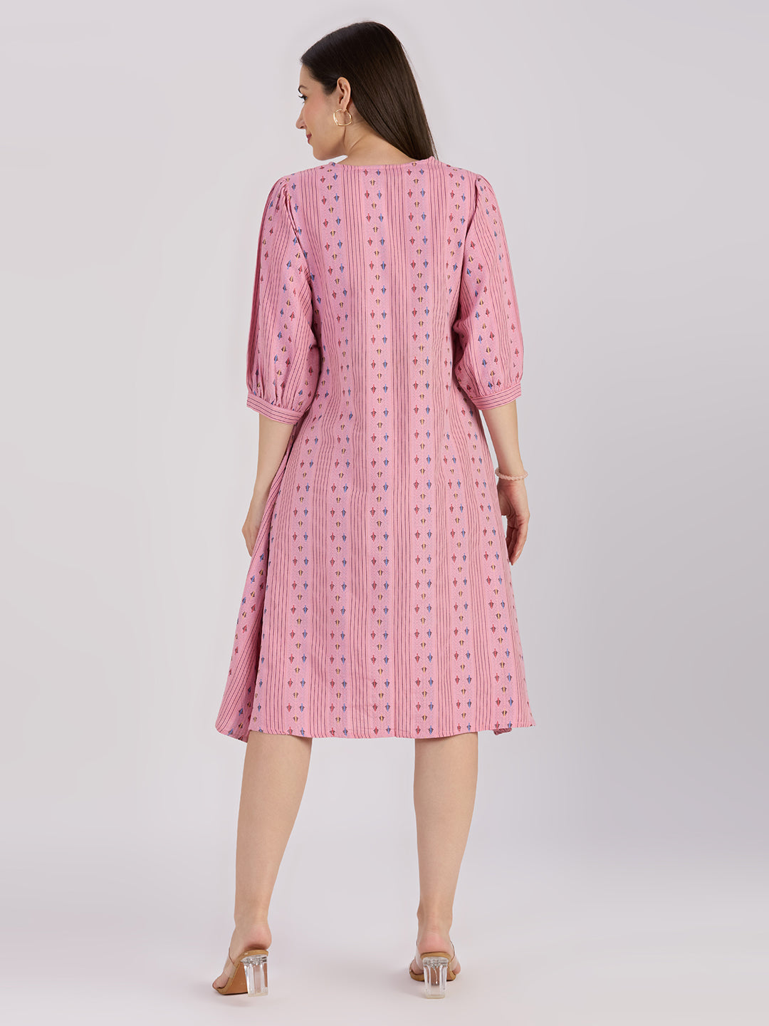 Sitayya Yarn Dyed Kurta - Peach
