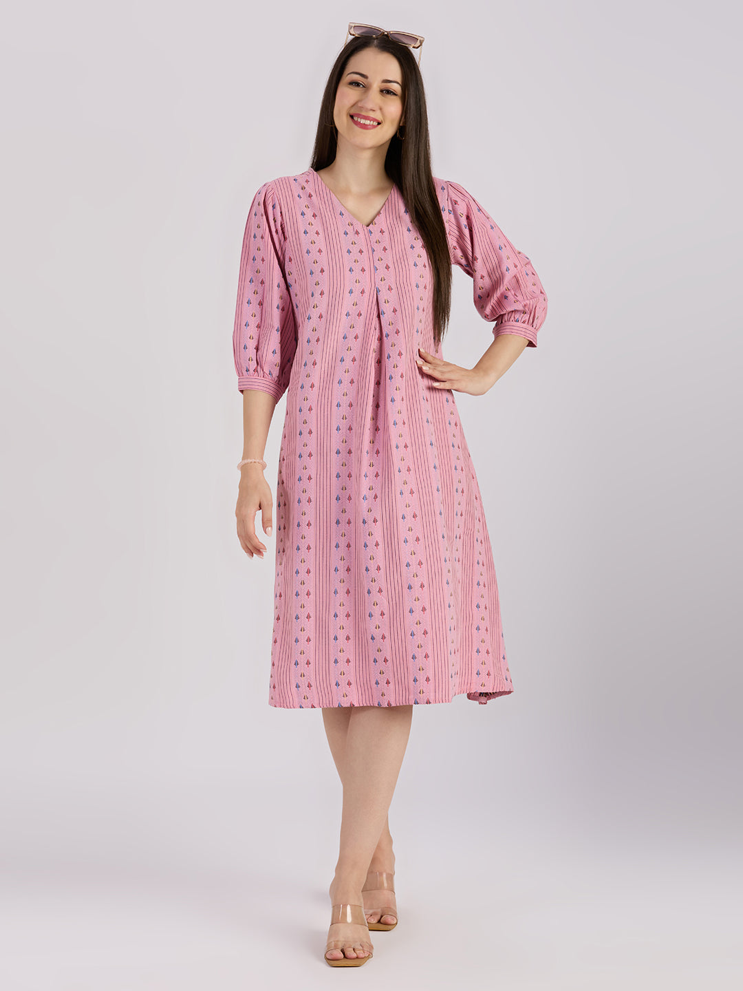 Sitayya Yarn Dyed Kurta - Peach