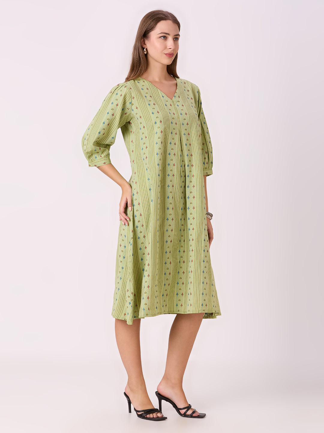 Sitayya Yarn Dyed Kurta - Pista Green