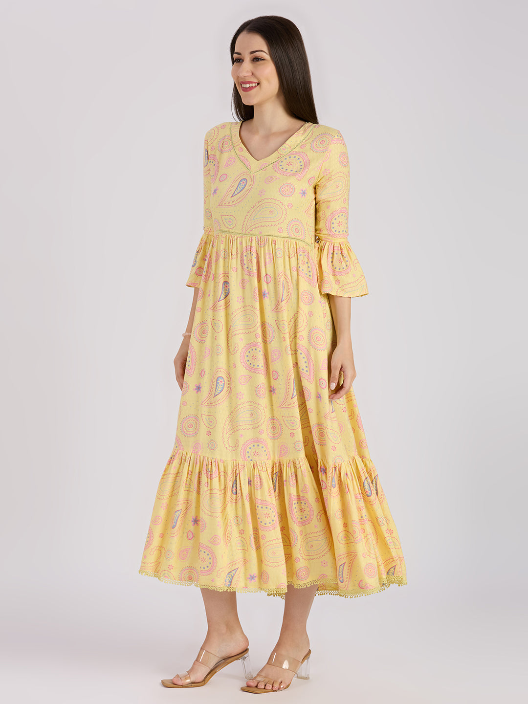 Sitayya Printed Dress - Yellow