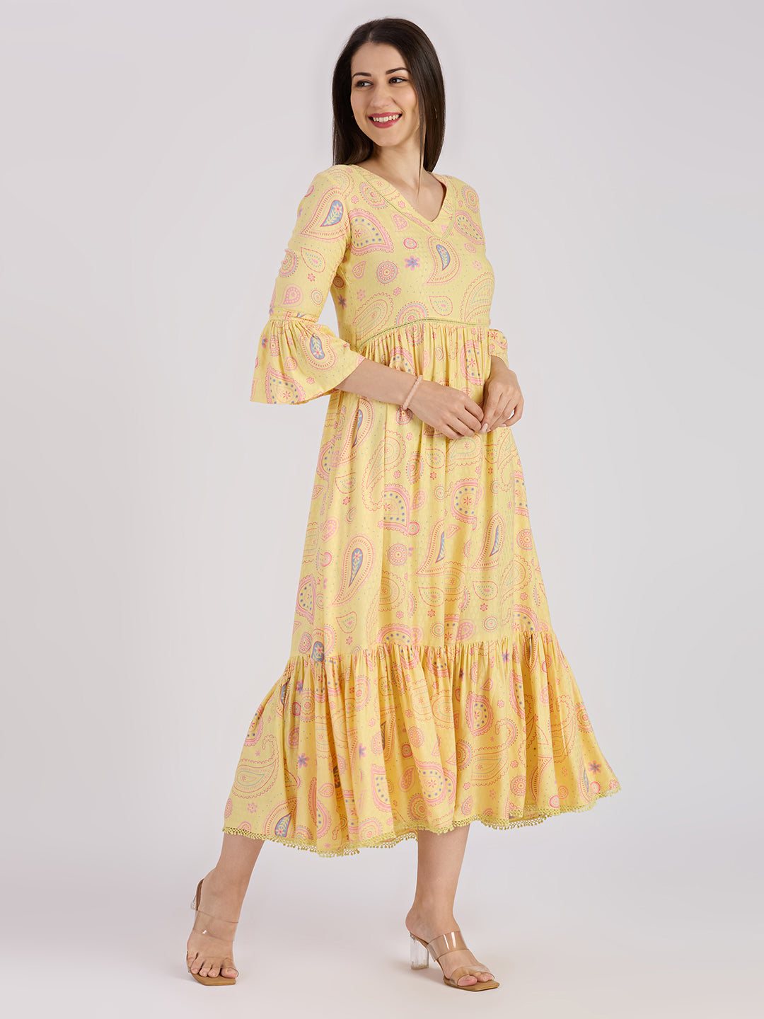 Sitayya Printed Dress - Yellow