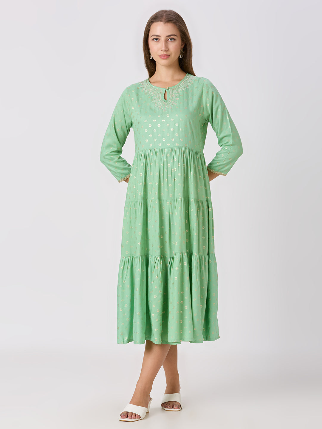 Sitayya Printed Set - Olive