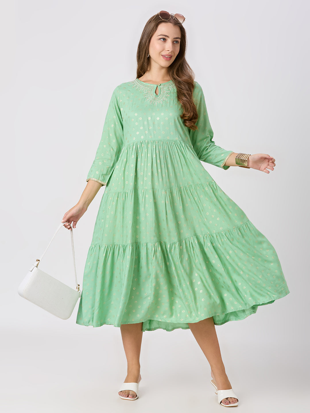 Sitayya Printed Set - Olive