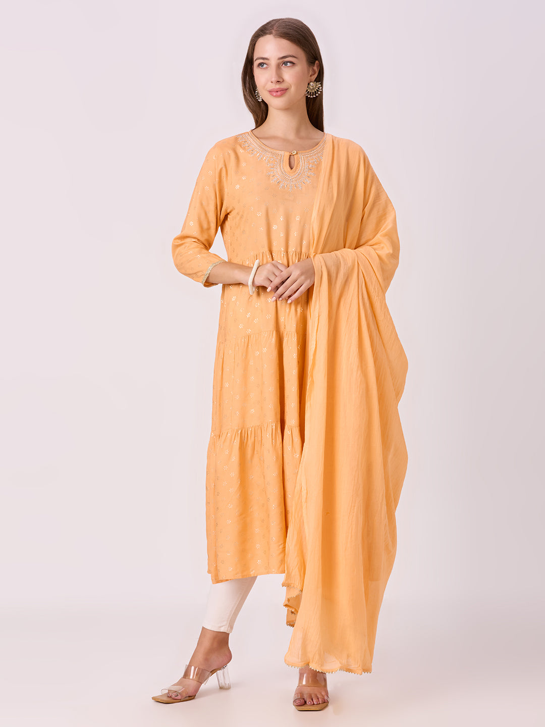 Sitayya Printed Set - Peach