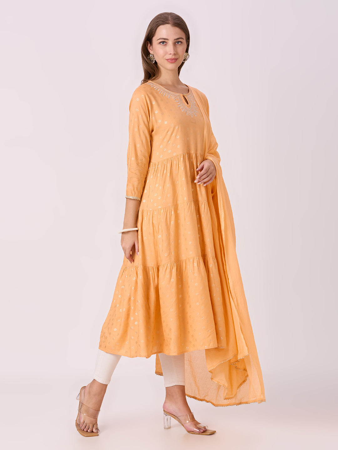 Sitayya Printed Set - Peach