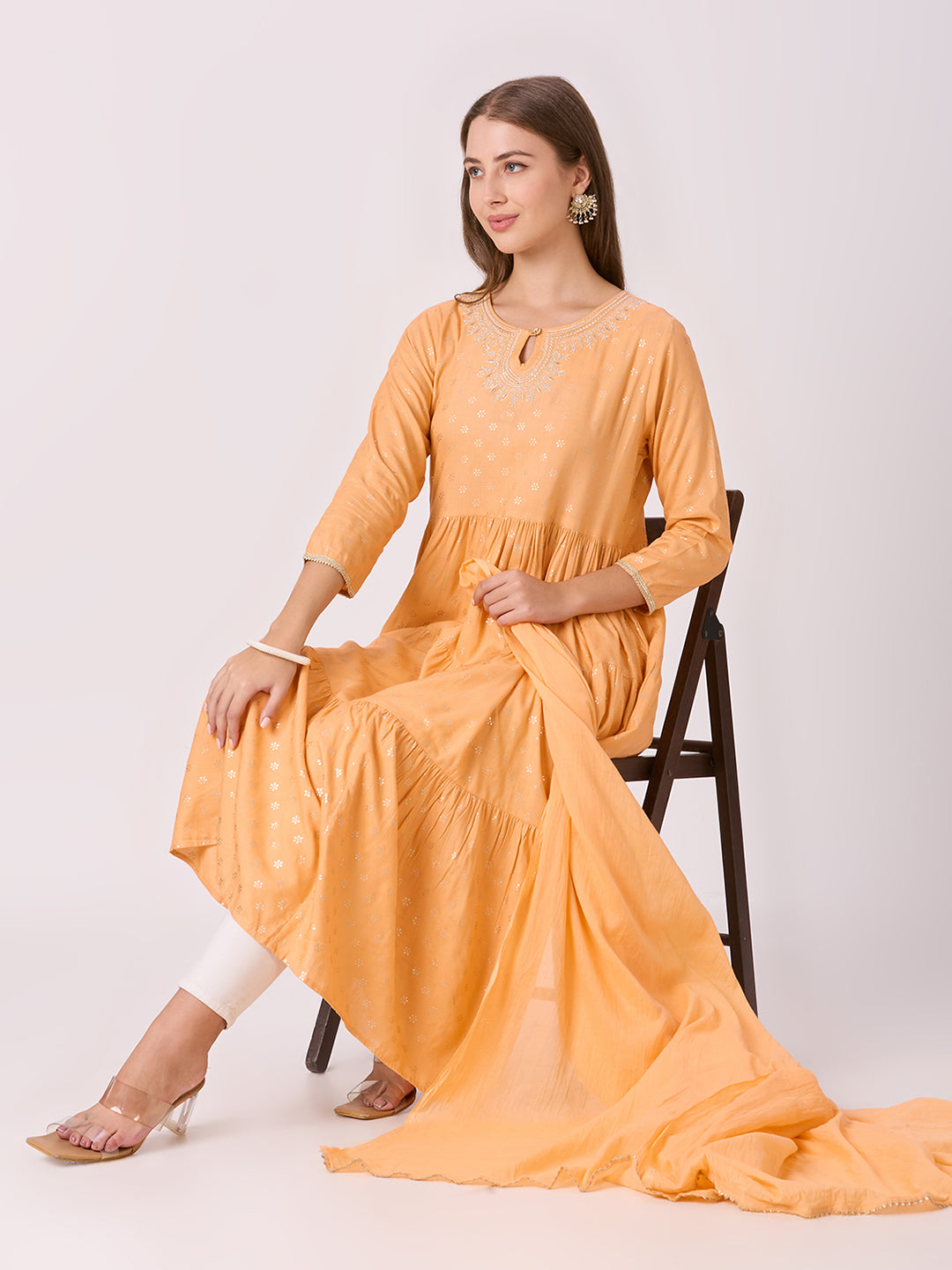 Sitayya Printed Set - Peach