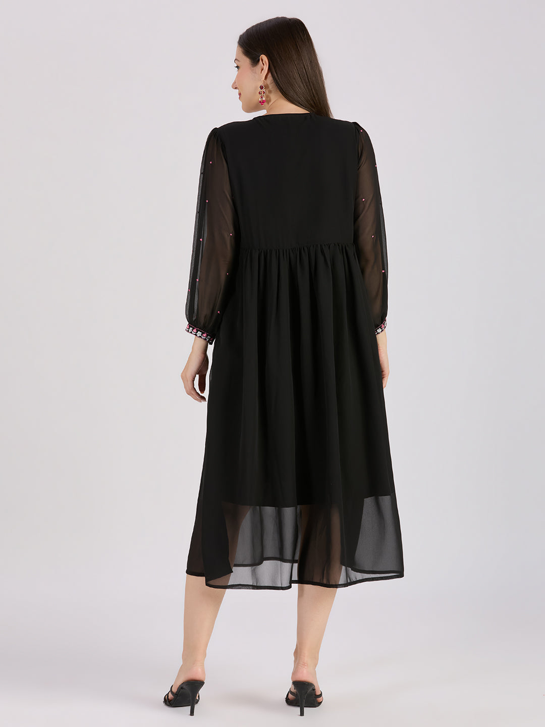 Sitayya Solid Dress - Black