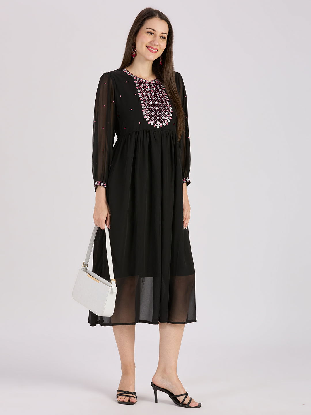 Sitayya Solid Dress - Black