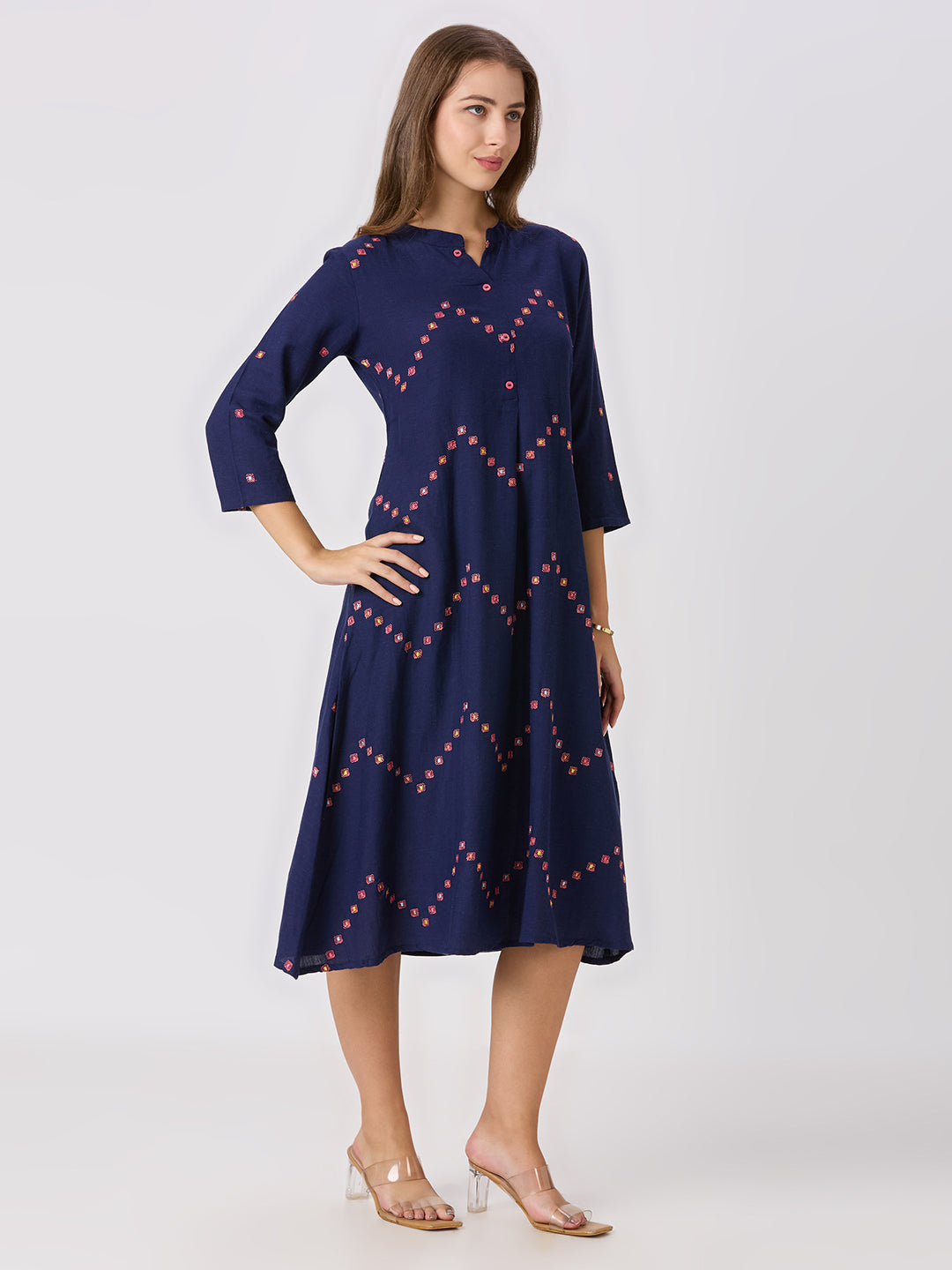 Sitayya Embroidered Kurti - Navy