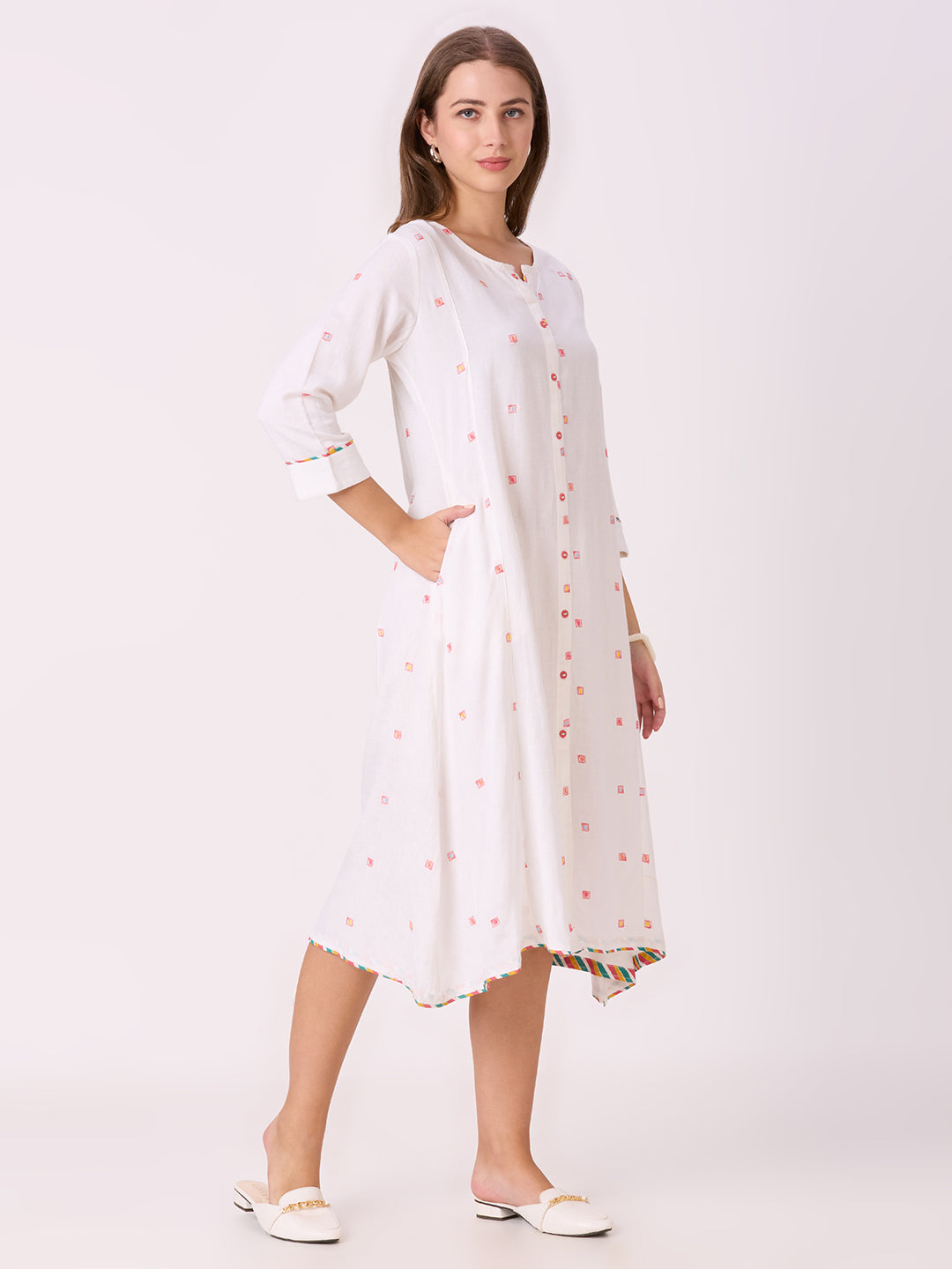Sitayya Embroidered Kurti - White