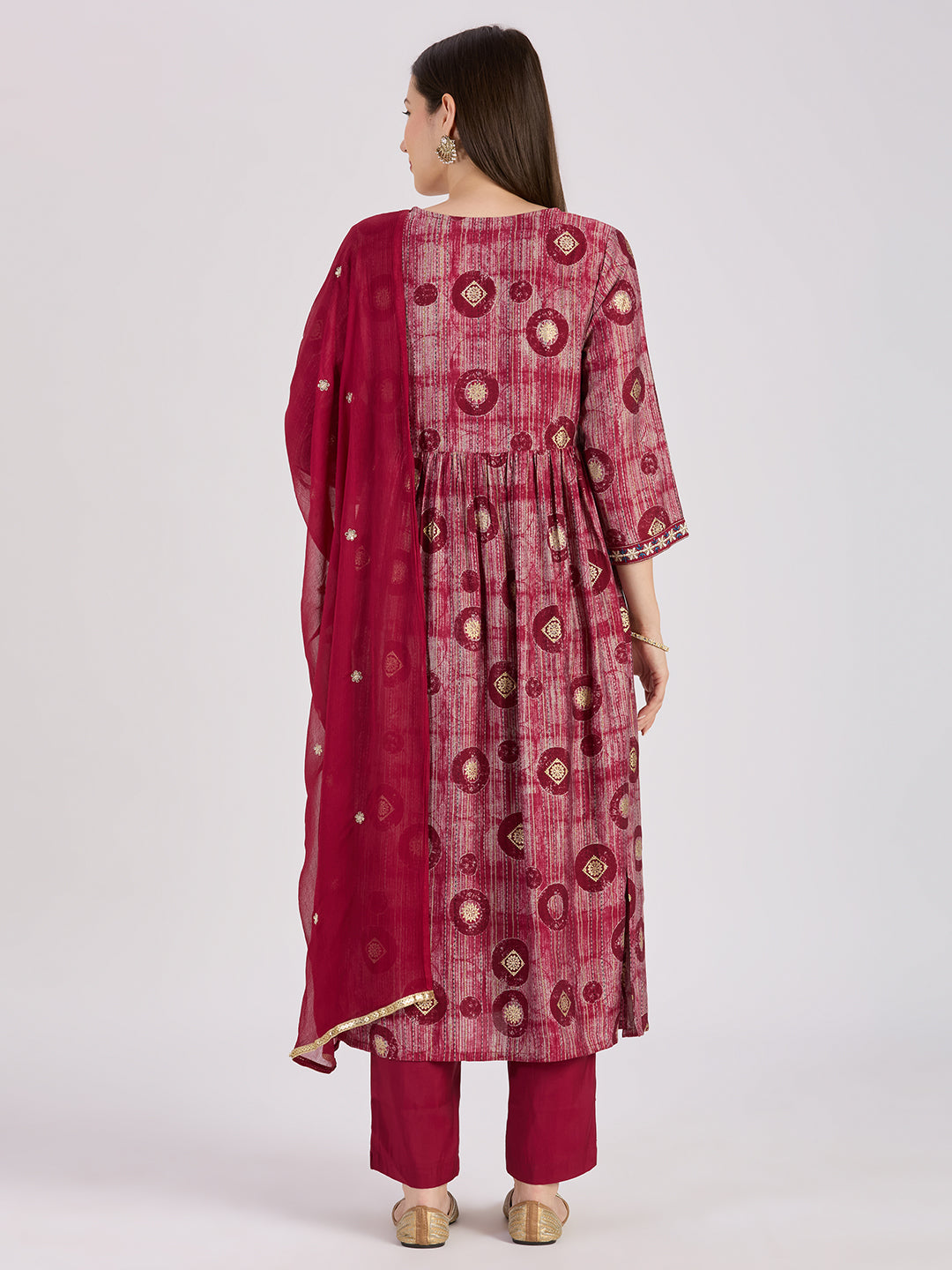 Sitayya Printed Set - Maroon