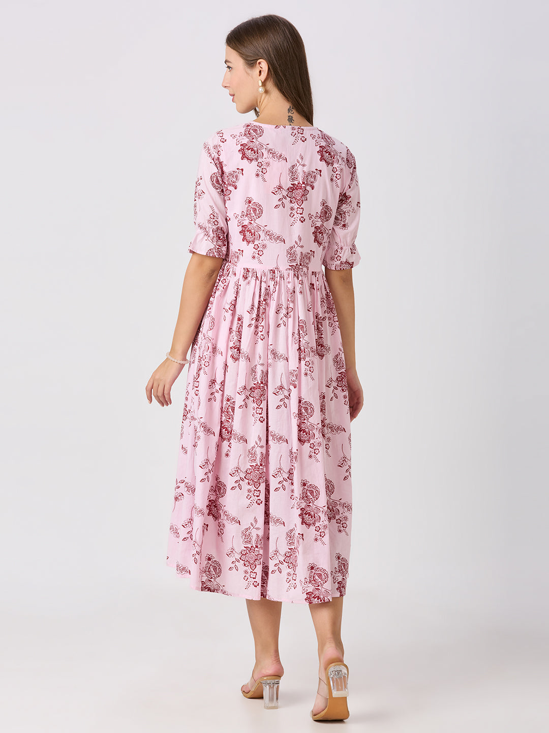 Sitayya Printed Dress - Maroon