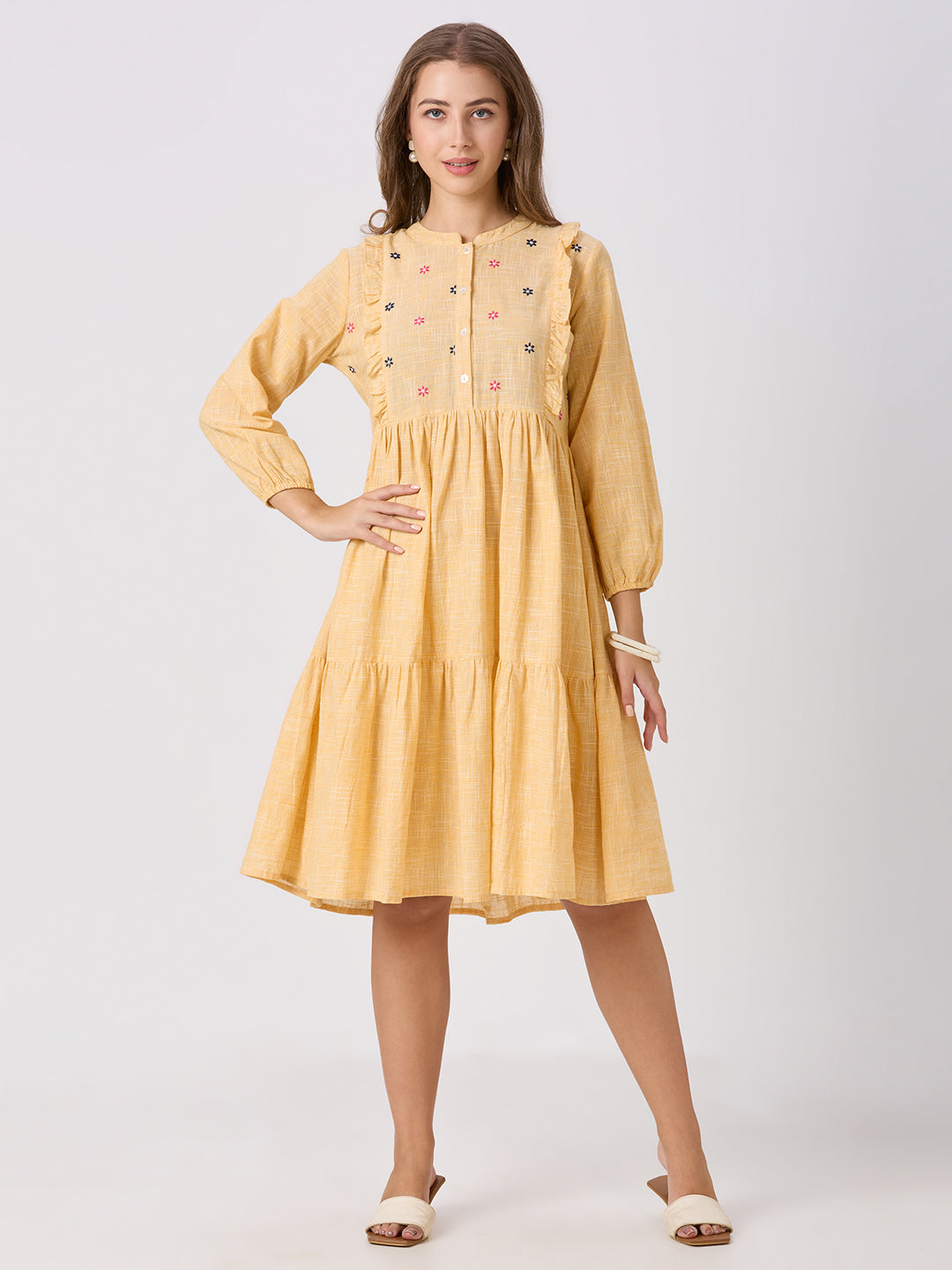 Sitayya Solid Dress - Yellow