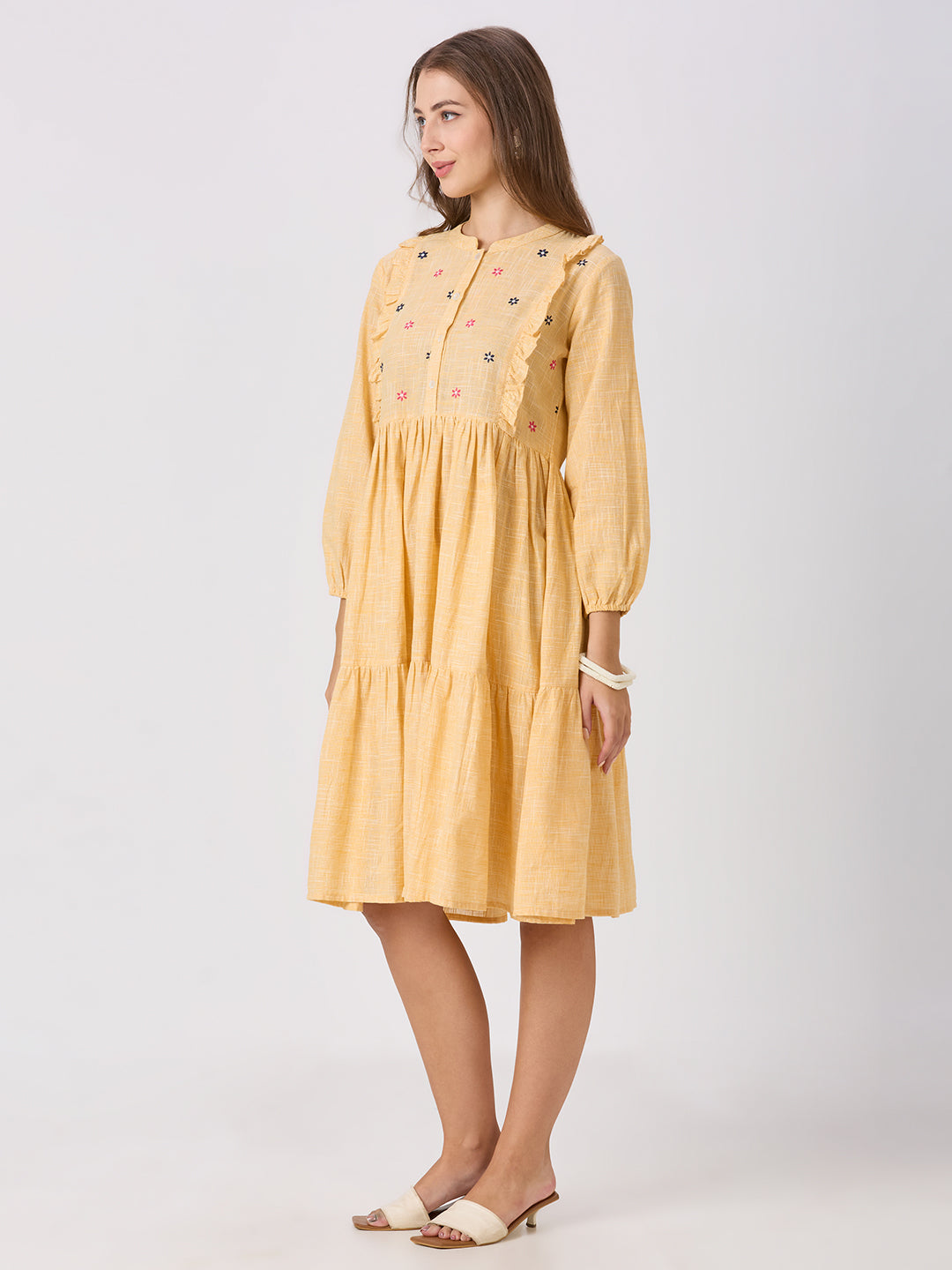 Sitayya Solid Dress - Yellow