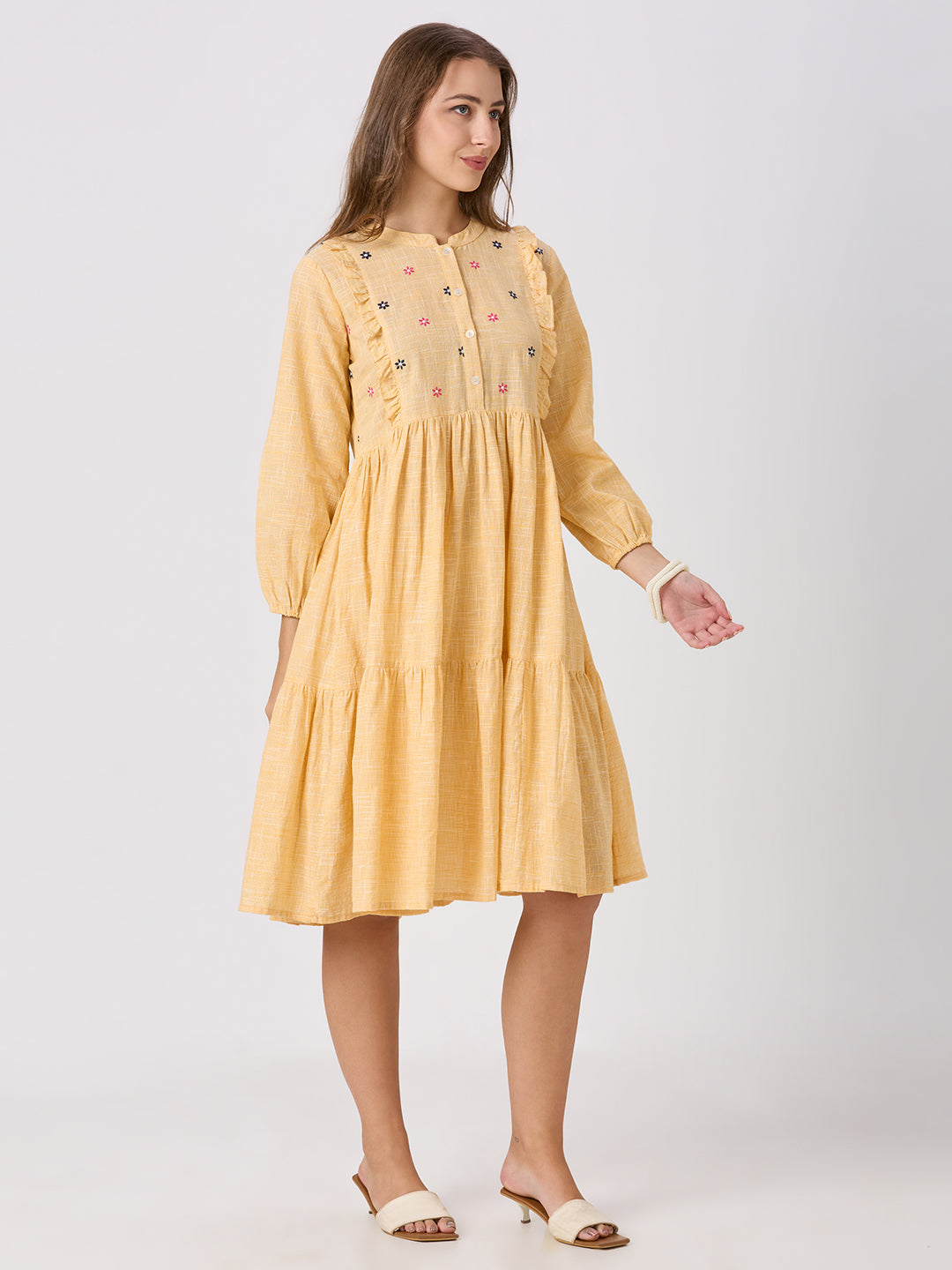 Sitayya Solid Dress - Yellow