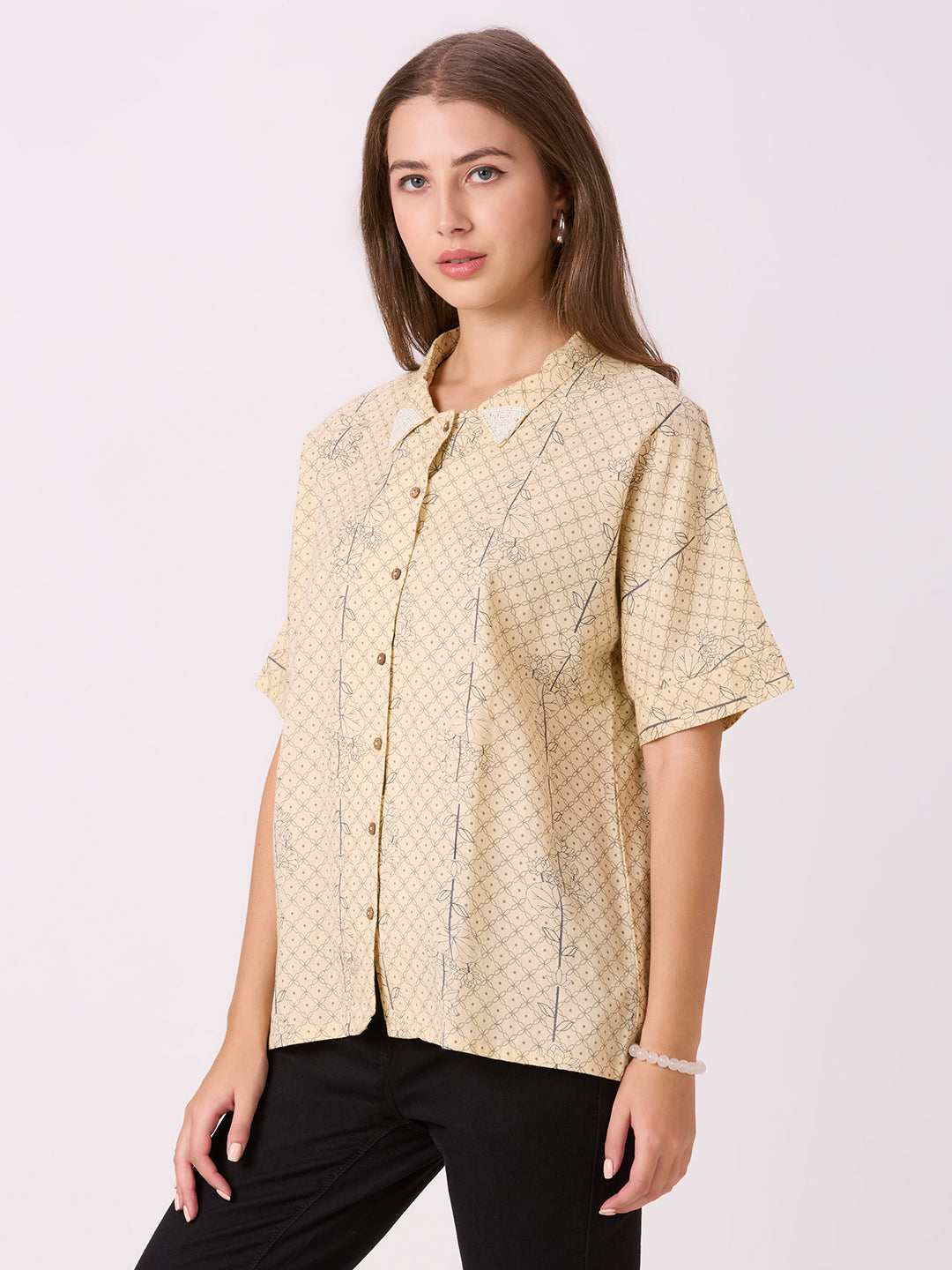 Sitayya Printed Top - Beige