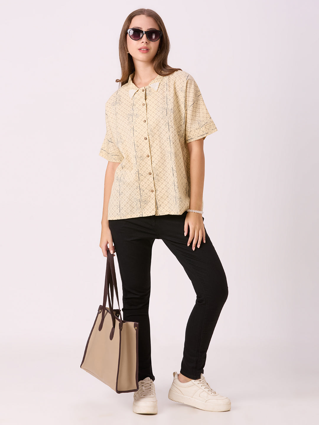 Sitayya Printed Top - Beige
