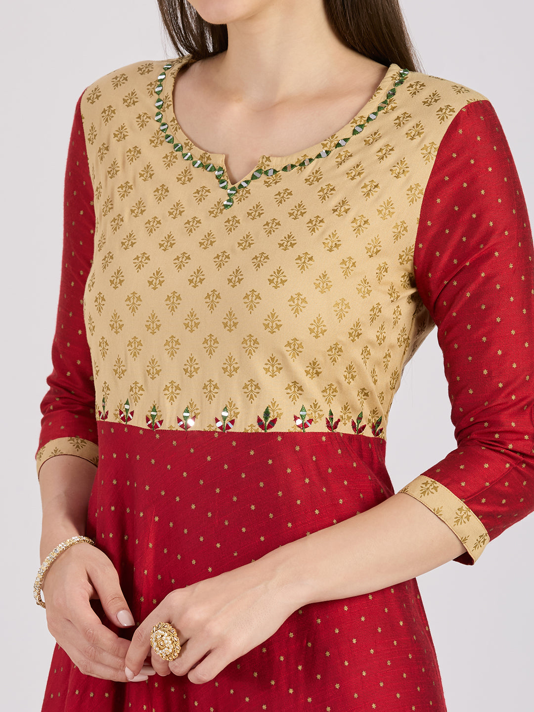 Sitayya Printed Kurti - Maroon