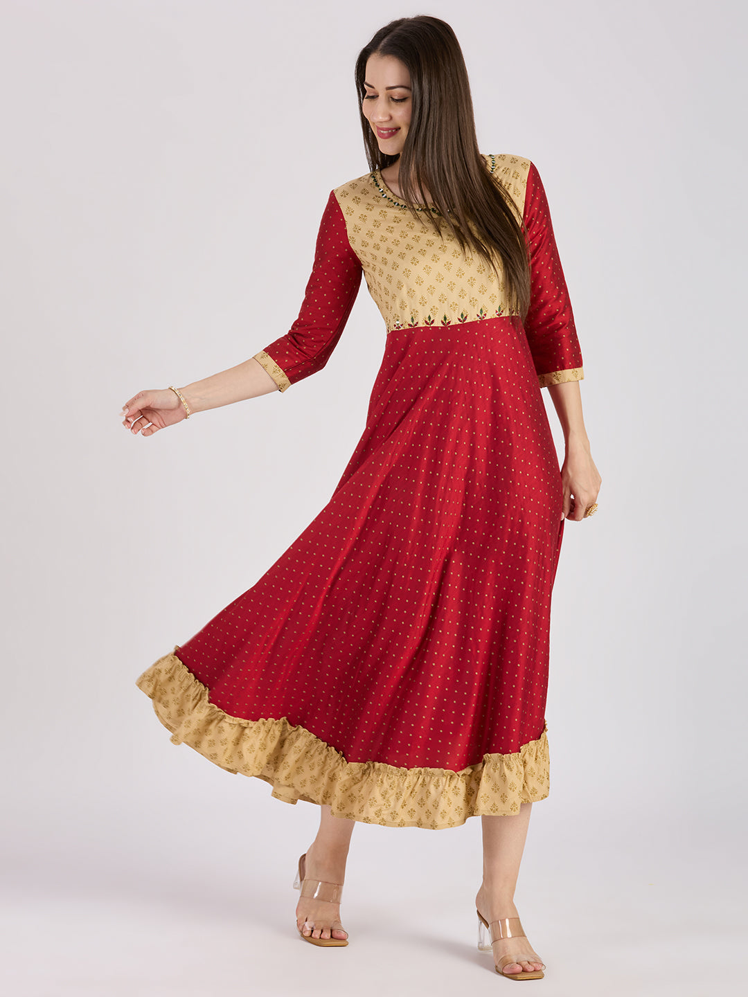 Sitayya Printed Kurti - Maroon