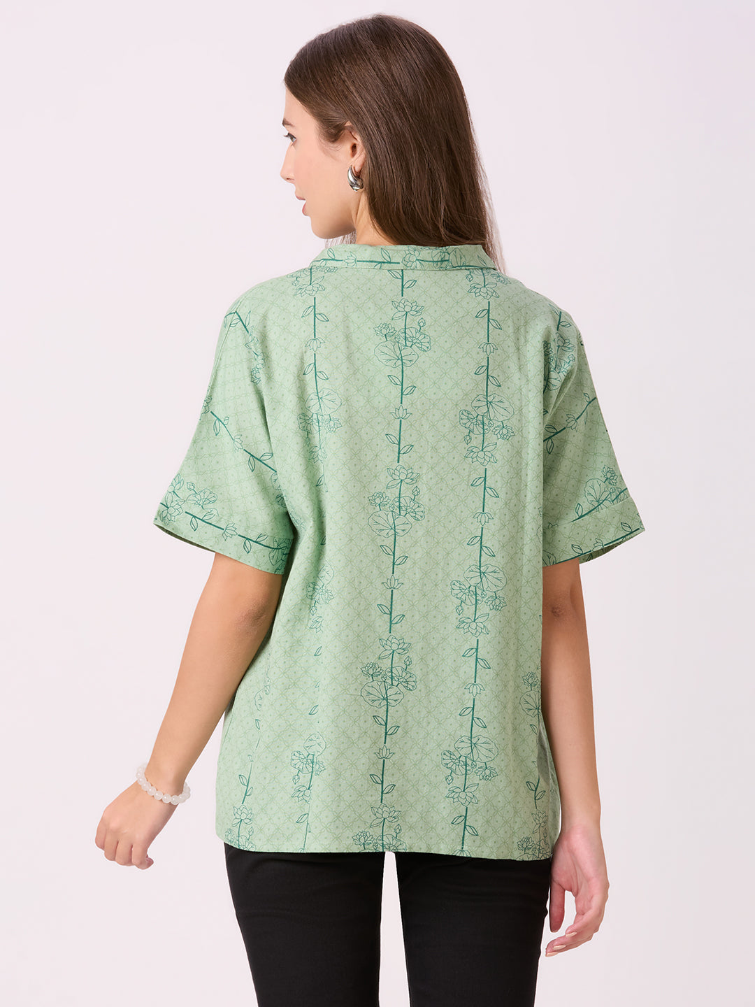 Sitayya Printed Top - Pista Green