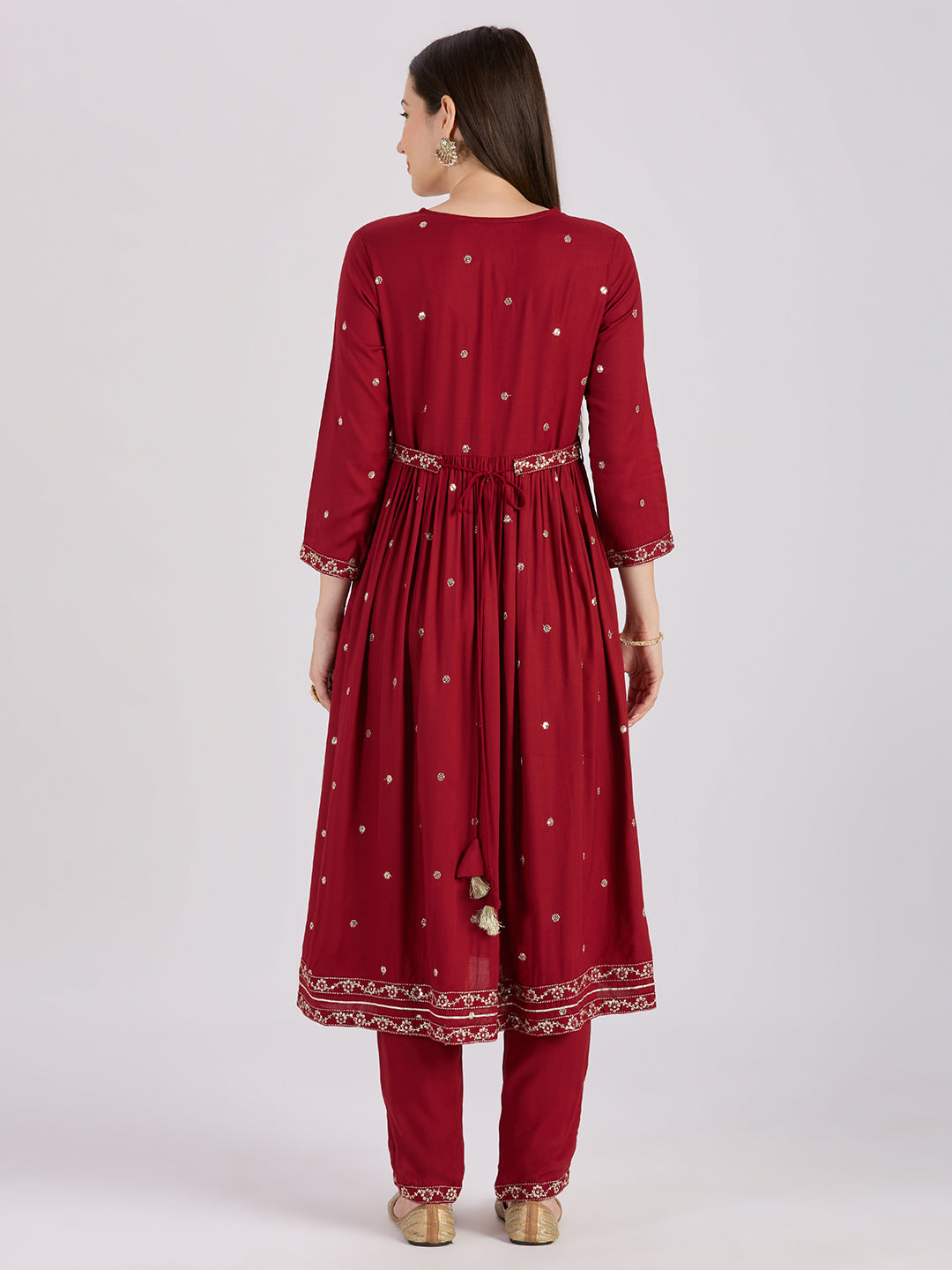 Sitayya Printed Set - Maroon