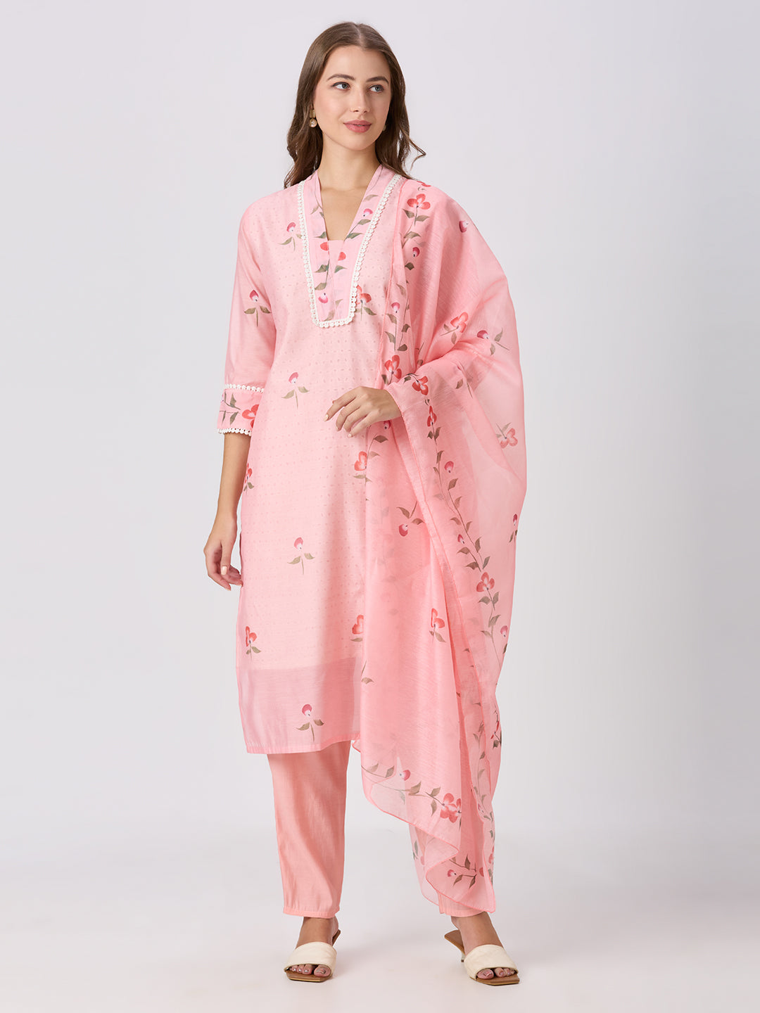 Sitayya Printed Set - Peach