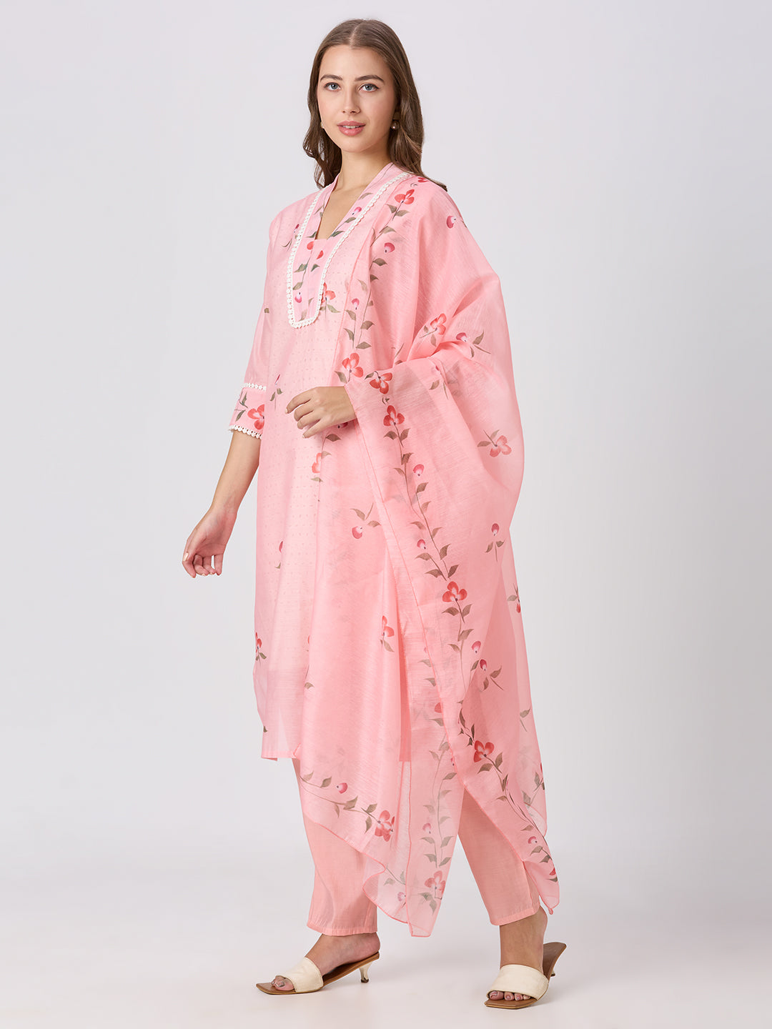 Sitayya Printed Set - Peach