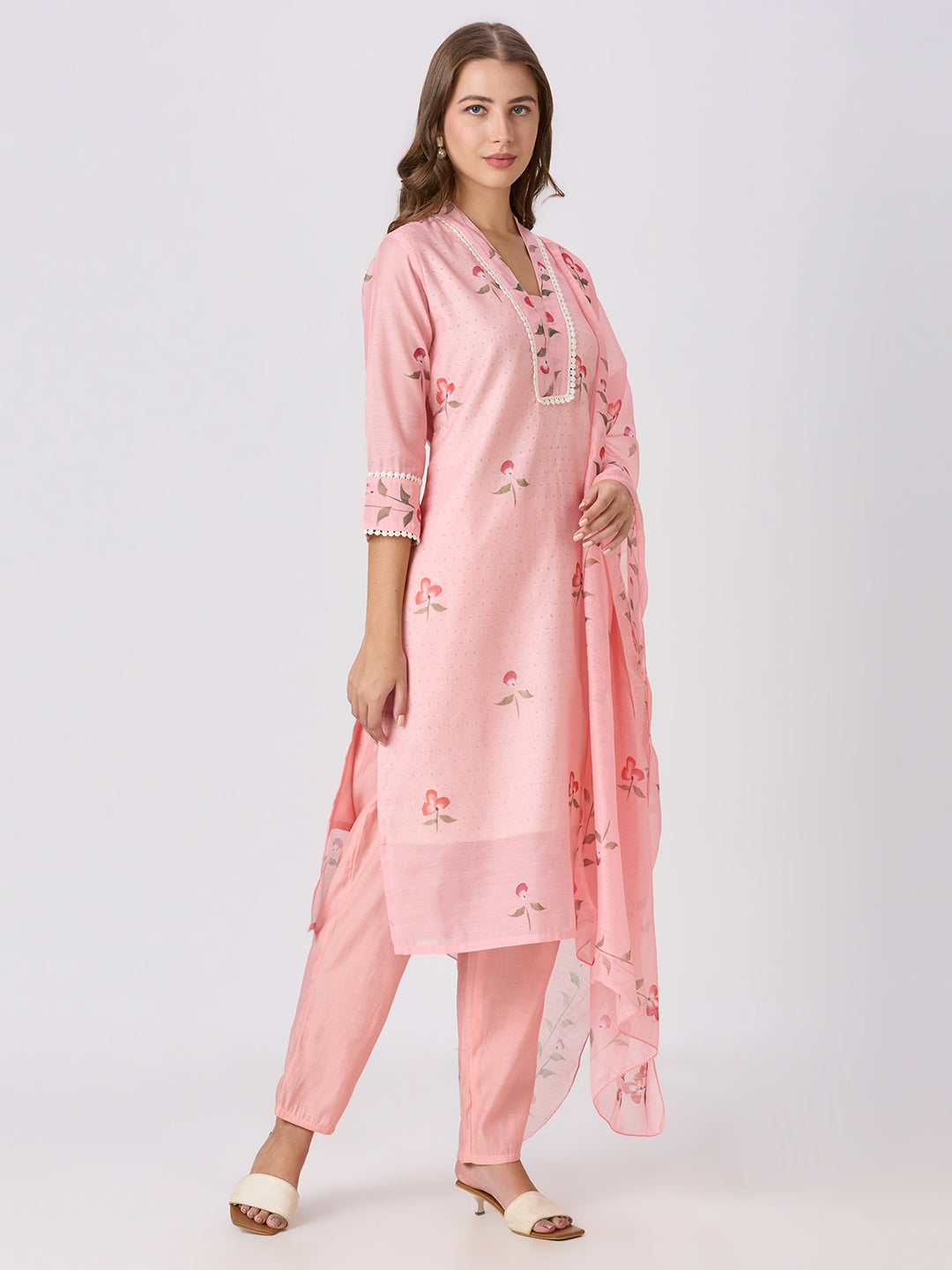 Sitayya Printed Set - Peach