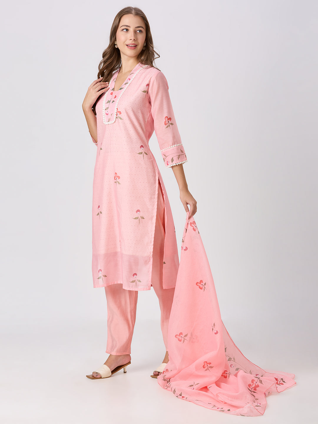 Sitayya Printed Set - Peach