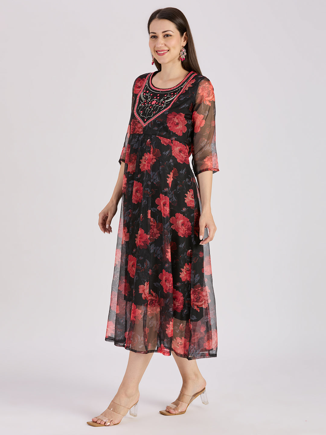Sitayya Printed Dress - Black