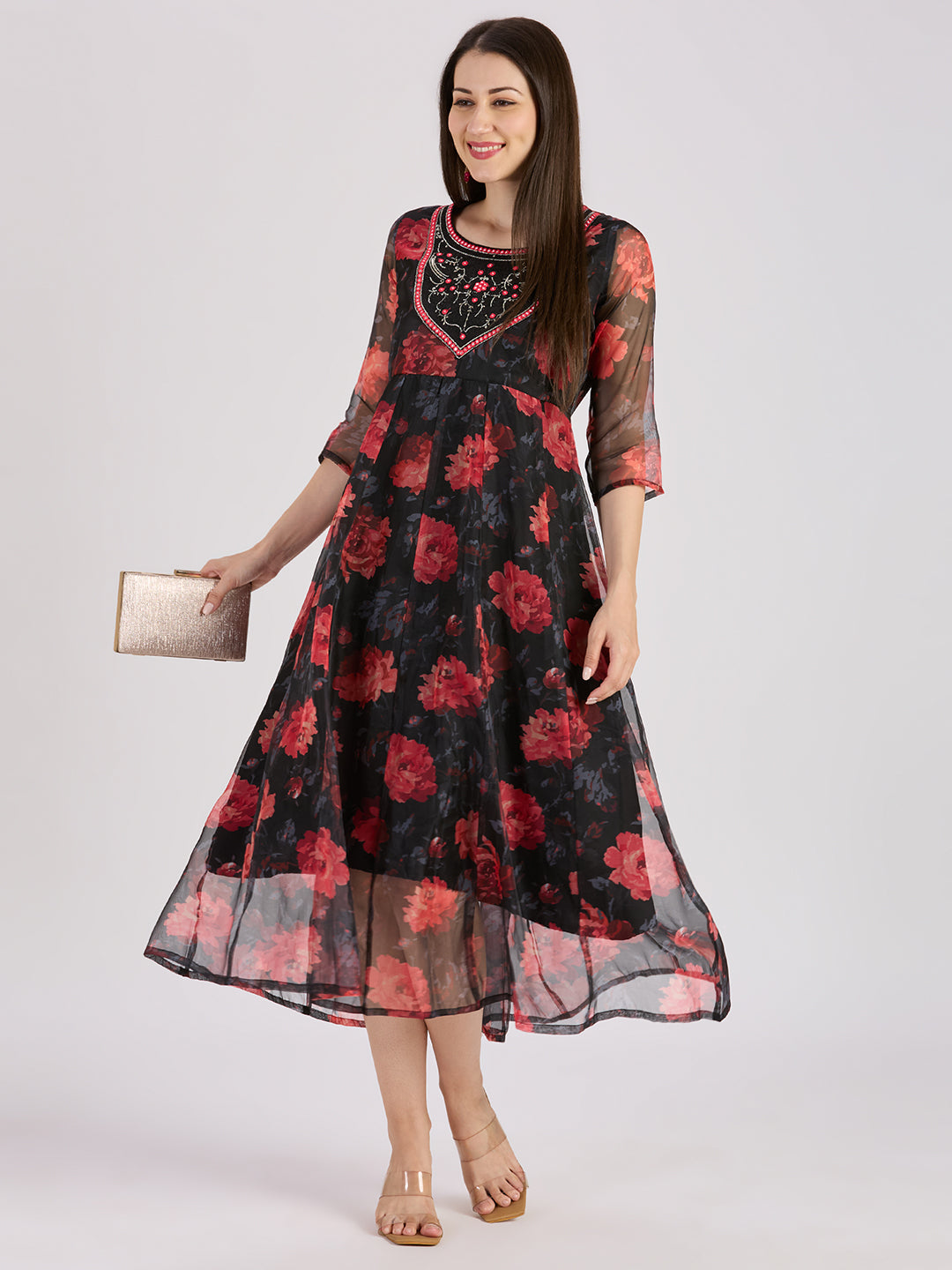 Sitayya Printed Dress - Black