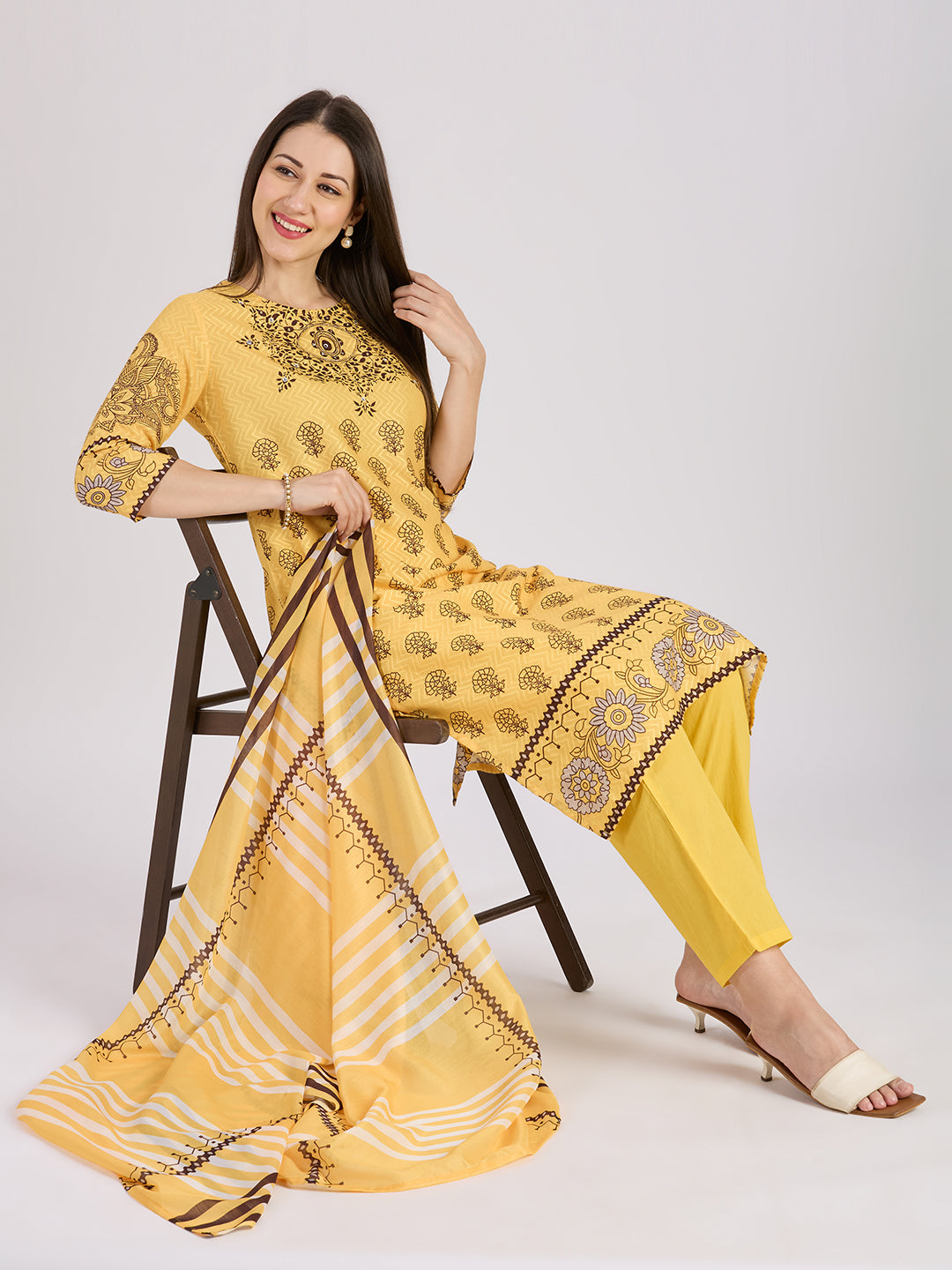 Sitayya Printed Set - Yellow
