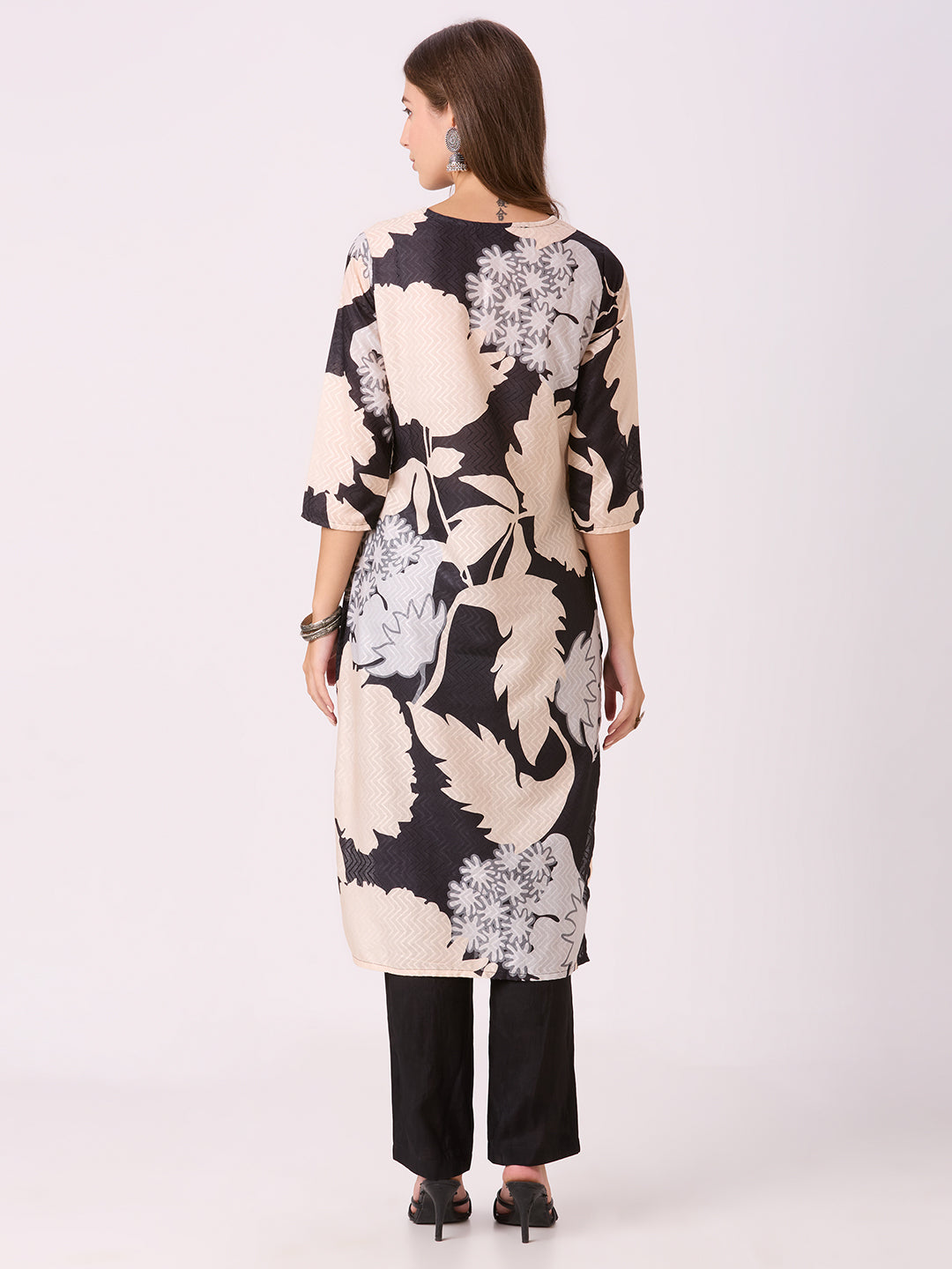 Sitayya Printed Kurti - Black
