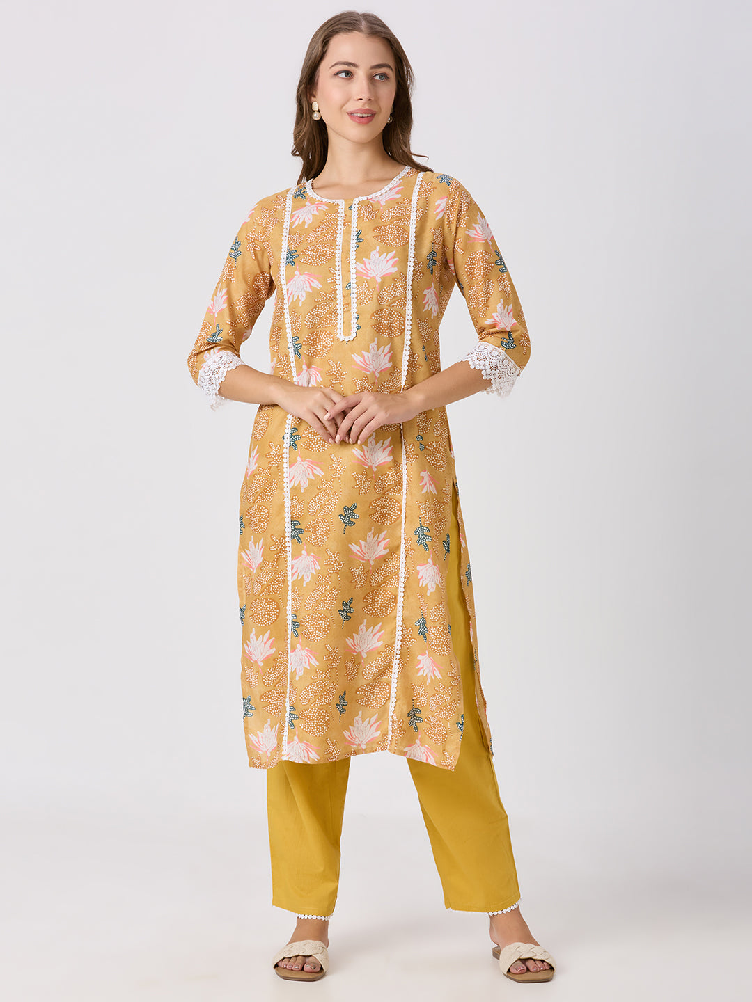 Sitayya Printed Set - Mustard
