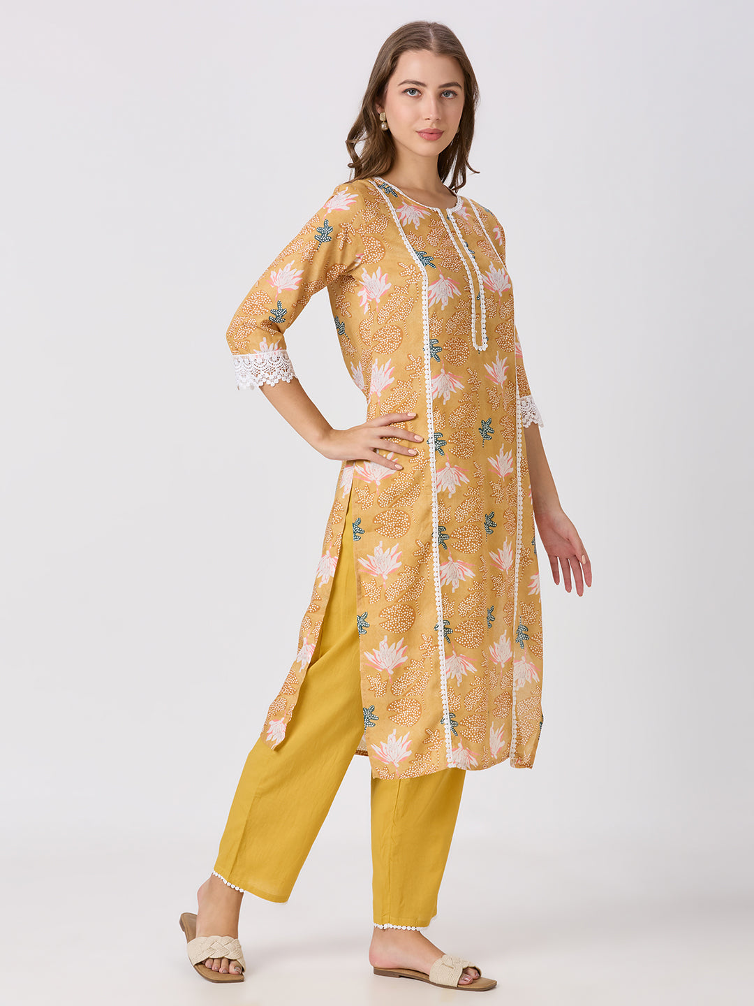 Sitayya Printed Set - Mustard