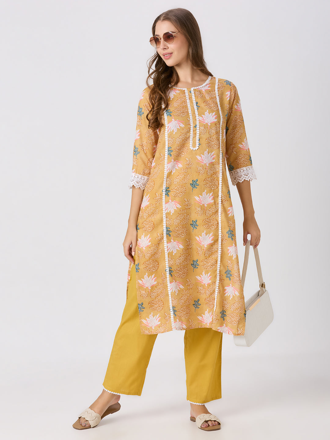 Sitayya Printed Set - Mustard
