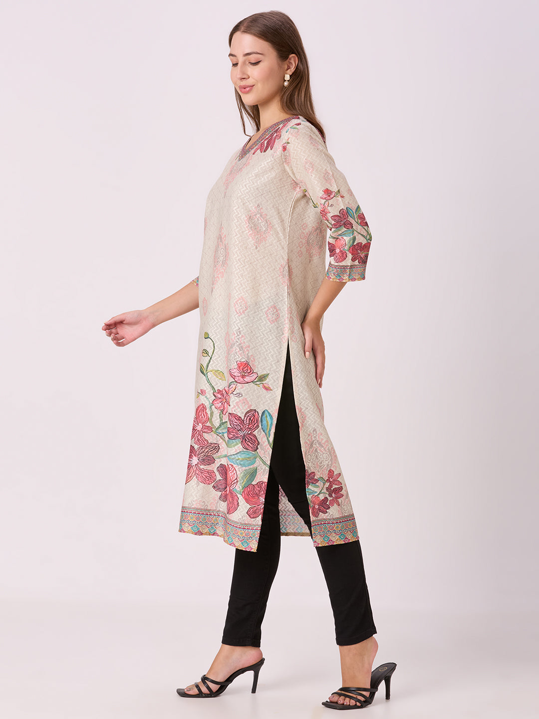 Sitayya Printed Kurta - White