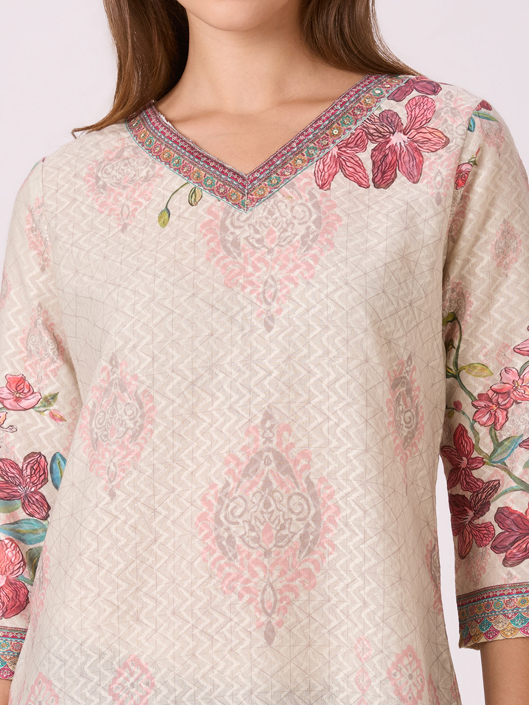Sitayya Printed Kurta - White