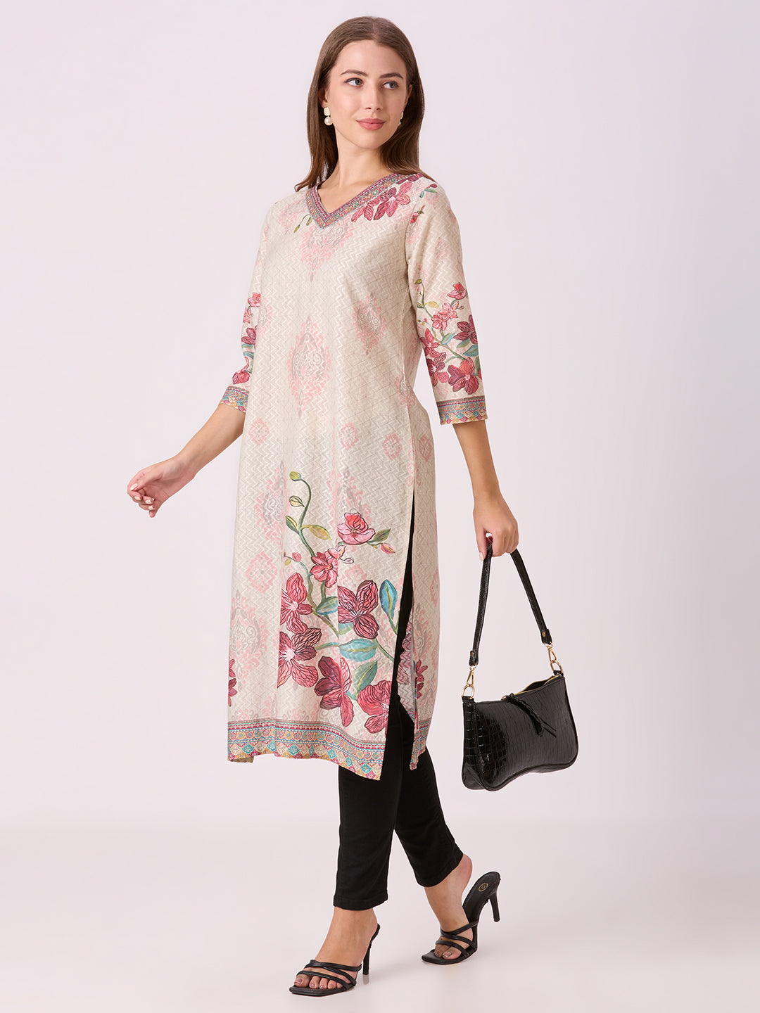 Sitayya Printed Kurta - White