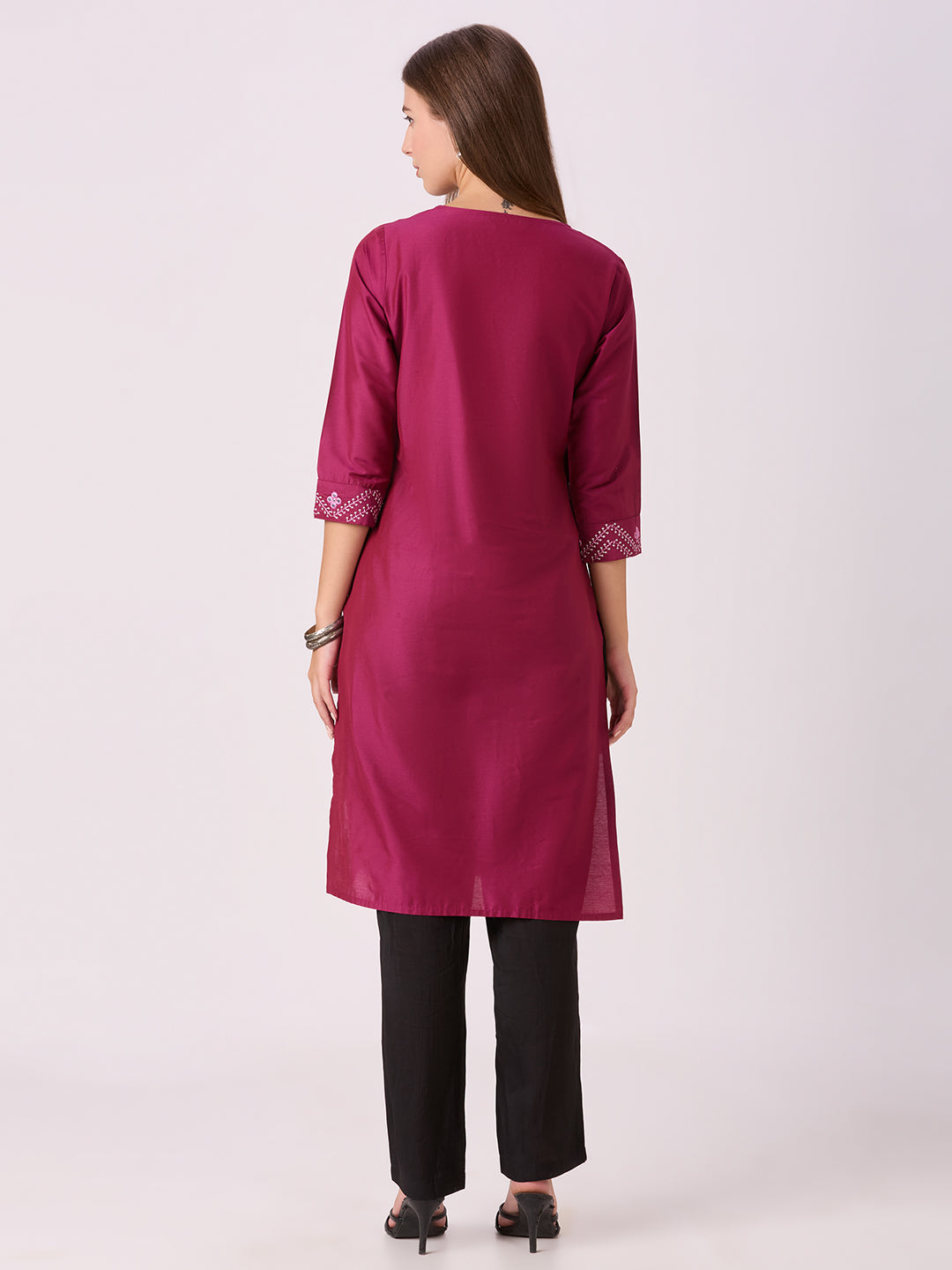 Sitayya Solid Kurti - Maroon