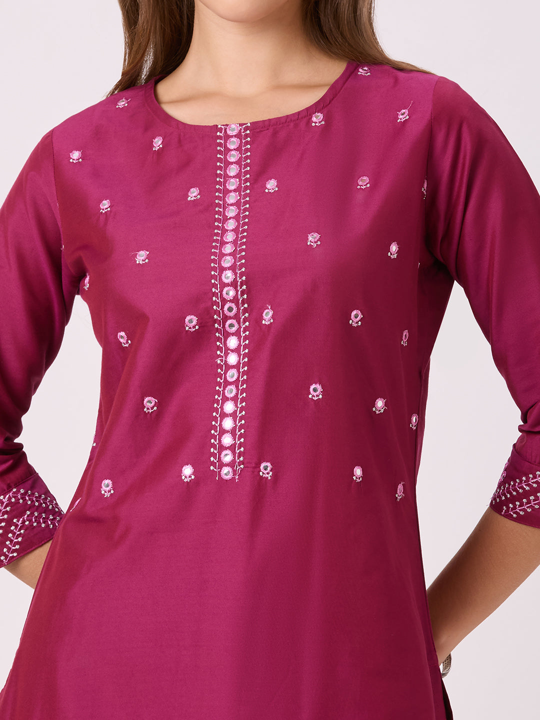 Sitayya Solid Kurti - Maroon