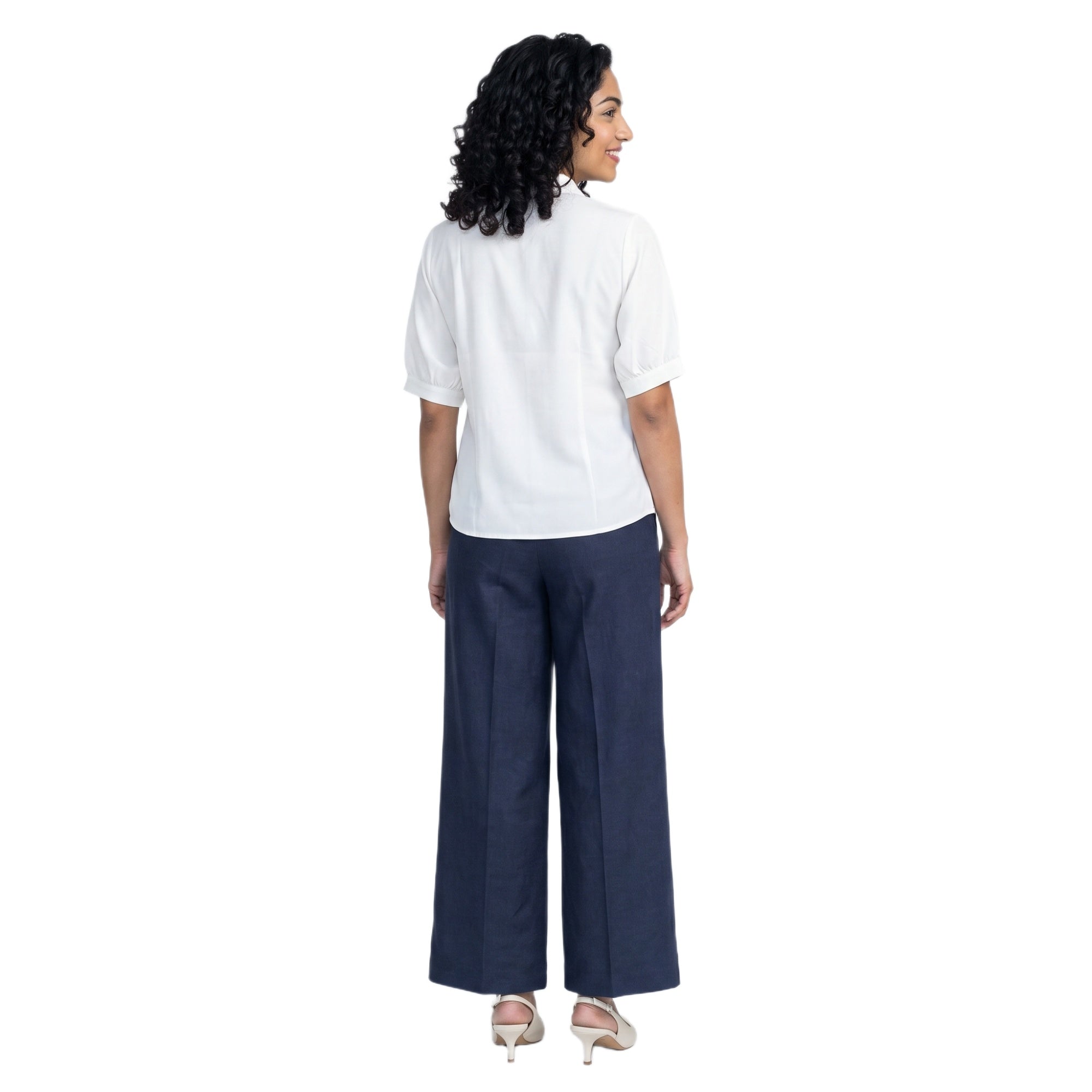 SITAYYA Women's Solid V-Neck Straight Fit Top | Half Sleeve Poly Cotton Casual Top